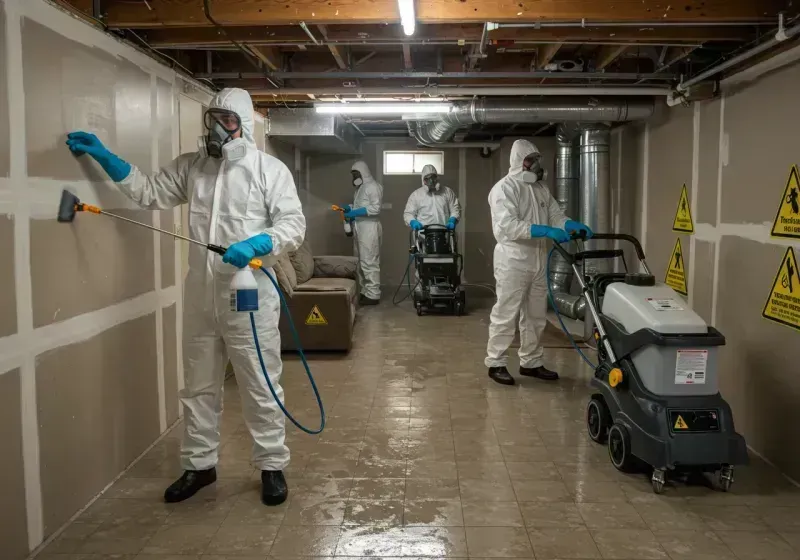 Basement Moisture Removal and Structural Drying process in Denison, IA